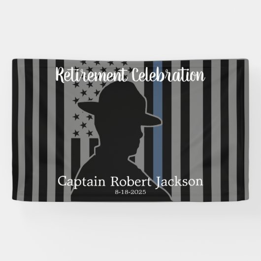 Staat Trooper Highway Patrol US Flag Retirement Banner (Horizontal)