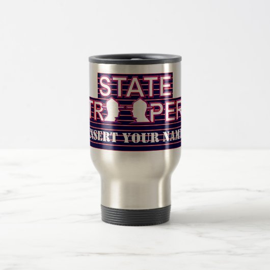 Staat Trooper Travel Mug 2018 (Name einfügen) Reisebecher (Mittel)
