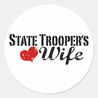 Staat Troopers Ehefrau Runder Aufkleber