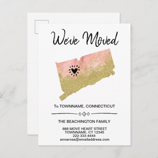 *~* STAAT-VERBINDUNG | Neue Adresse - Umzug Ankündigungspostkarte (Vorne/Hinten)