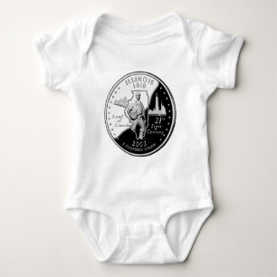 Staat Viertel der rückwärtigen Imitate von Illinoi Baby Strampler