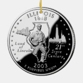 Staat Viertel der rückwärtigen Imitate von Illinoi Keramikornament (Hinten)