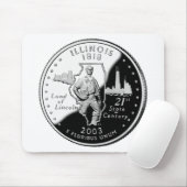 Staat Viertel der rückwärtigen Imitate von Illinoi Mousepad (Mit Mouse)