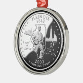 Staat Viertel der rückwärtigen Imitate von Illinoi Silbernes Ornament (Links)