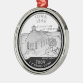 Staat Viertel der umkehrenden Imitate von Iowa Silbernes Ornament (Links)