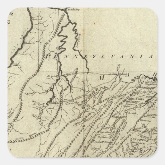 Staat Virginia Quadratischer Aufkleber (Vorderseite)