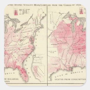 Staat-Vitalitätskarten Quadratischer Aufkleber