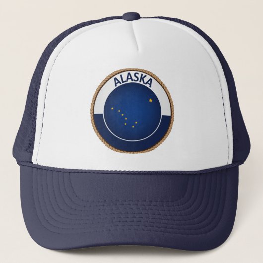 Staat von Alaska Flag Siegel Trucker Hat Truckerkappe (Vorderseite)
