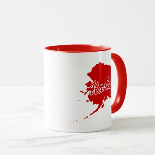 Staat von Alaska Form Rote Tasse (VorderseiteRechts)