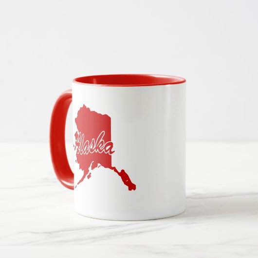 Staat von Alaska Form Rote Tasse (Vorderseite Links)