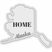 Staat von ALASKA Kontur des Staat . Alaska, Zuhaus Aufkleber (Vorderseite)