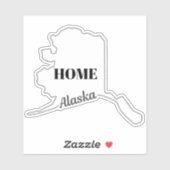 Staat von ALASKA Kontur des Staat . Alaska, Zuhaus Aufkleber (Blatt)
