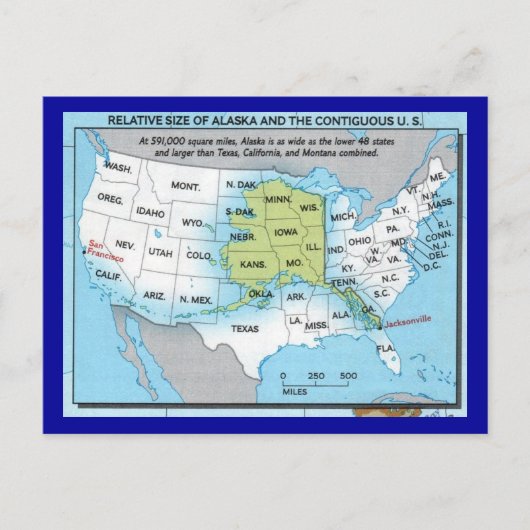 Staat von Alaska Postkarte (Vorderseite)