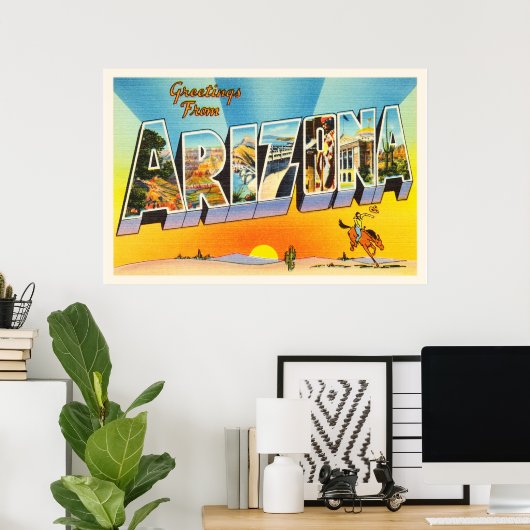 Staat von Arizona AZ Alte Jahrgänge Reiseführer vo Poster (Heimbüro)