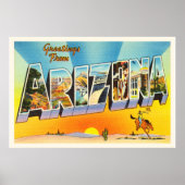 Staat von Arizona AZ Alte Jahrgänge Reiseführer vo Poster (Vorne)