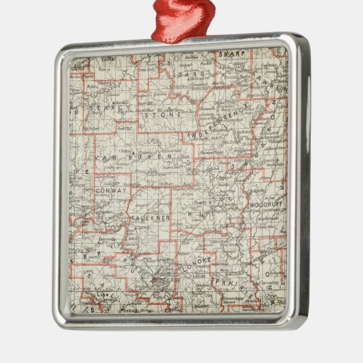 Staat von Arkansas Silbernes Ornament (Links)