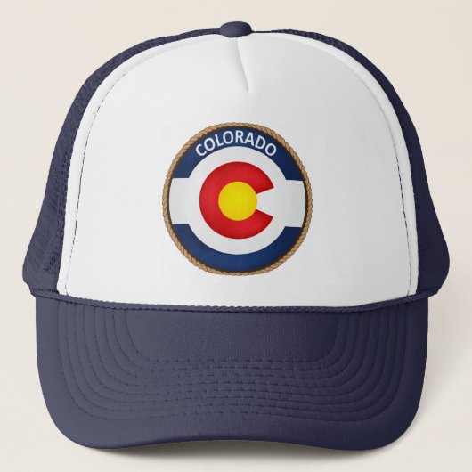 Staat von Colorado Flag Siegel Trucker Hat Truckerkappe (Vorderseite)