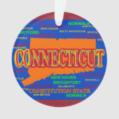 Staat von Connecticut-Karte, New-Haven, Hartford Ornament (Vorderseite)