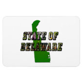 Staat von Delaware-Bildtext und -Karte Magnet (Horizontal)