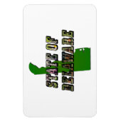 Staat von Delaware-Bildtext und -Karte Magnet (Vertikal)