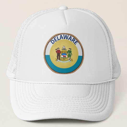 Staat von Delaware Flag Siegel Trucker Hat Truckerkappe (Vorderseite)