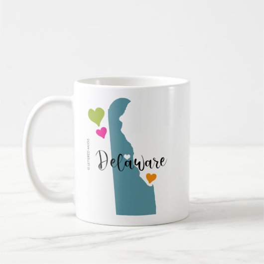 Staat von Delaware mit Herz Kaffeetasse (Links)