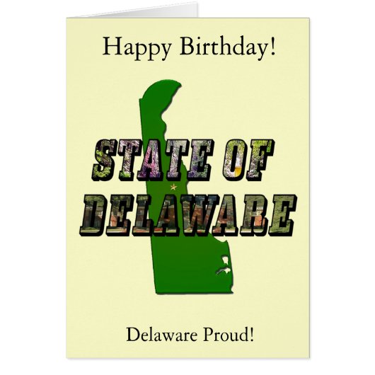 Staat von Delaware Picture Text & Map Kontur (Vorne)