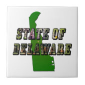 Staat von Delaware Picture Text & Map Kontur Fliese (Vorderseite)