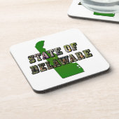 Staat von Delaware Picture Text & Map Kontur Getränkeuntersetzer (Linke Seite)