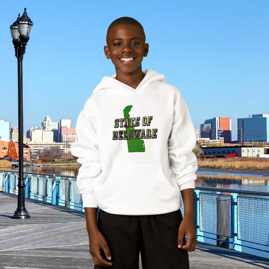 Staat von Delaware Picture Text & Map Kontur Hoodie