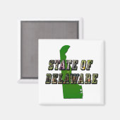 Staat von Delaware Picture Text & Map Kontur Magnet (Vorderseite/Rückseite)