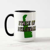 Staat von Delaware Picture Text & Map Kontur Tasse (Links)