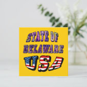 Staat von Delaware USA Foto & Flag Text Einladung (Stehend Vorderseite)