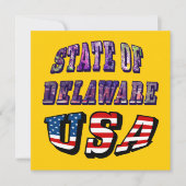 Staat von Delaware USA Foto & Flag Text Einladung (Vorderseite)