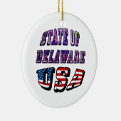 Staat von Delaware USA Foto & Flag Text Keramikornament (Rechts)