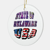 Staat von Delaware USA Foto & Flag Text Keramikornament (Links)