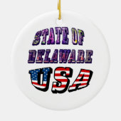 Staat von Delaware USA Foto & Flag Text Keramikornament (Hinten)