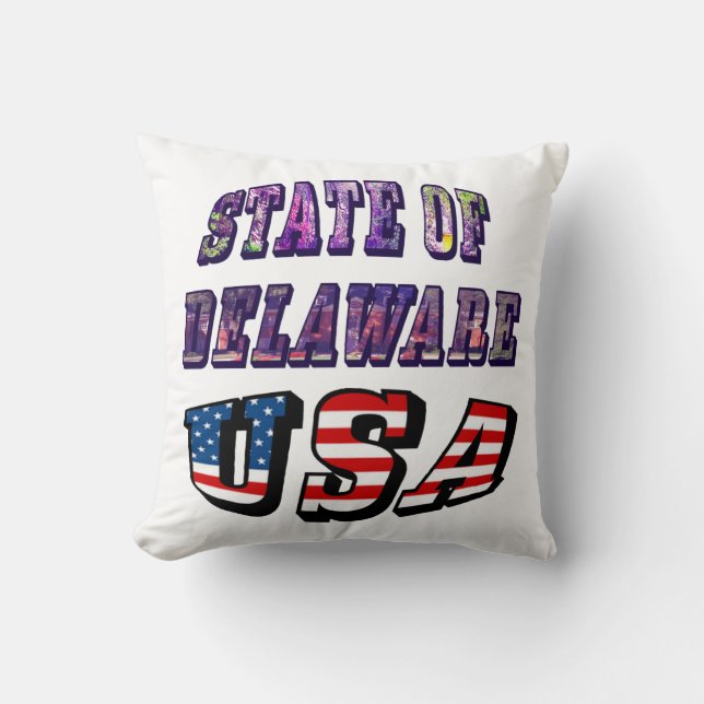 Staat von Delaware USA Foto & Flag Text Kissen (Vorderseite)
