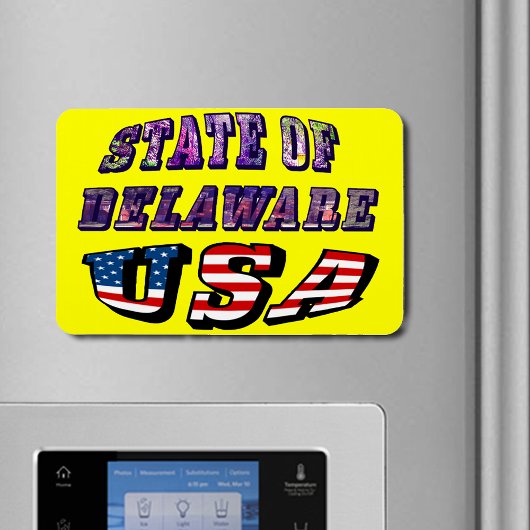Staat von Delaware USA Foto & Flag Text Magnet