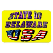 Staat von Delaware USA Foto & Flag Text Magnet (Horizontal)