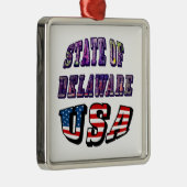 Staat von Delaware USA Foto & Flag Text Ornament Aus Metall (Rechts)