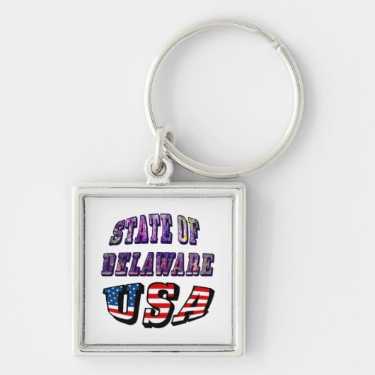Staat von Delaware USA Foto & Flag Text Schlüsselanhänger (Vorne)