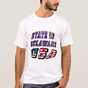 Staat von Delaware USA Foto & Flag Text T-Shirt