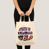 Staat von Delaware USA Foto & Flag Text Tragetasche (Vorderseite (Produkt))