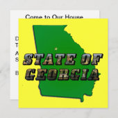 Staat von Georgia Map Kontur and Picture Text Einladung (Vorne/Hinten)