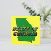 Staat von Georgia Map Kontur and Picture Text Einladung (Stehend Vorderseite)