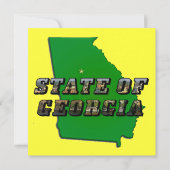 Staat von Georgia Map Kontur and Picture Text Einladung (Vorderseite)