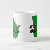 Staat von Georgia Map Kontur and Picture Text Jumbo-Tasse (Vorderseite)