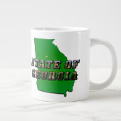 Staat von Georgia Map Kontur and Picture Text Jumbo-Tasse (Rechts)