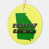 Staat von Georgia Map Kontur and Picture Text Keramikornament (Links)